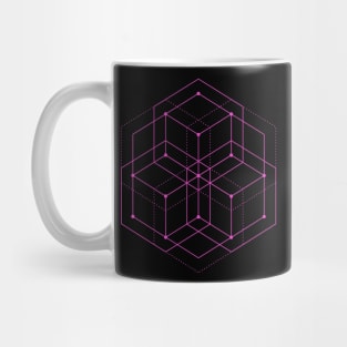 Pink Hexagon Optical Illusion Mug